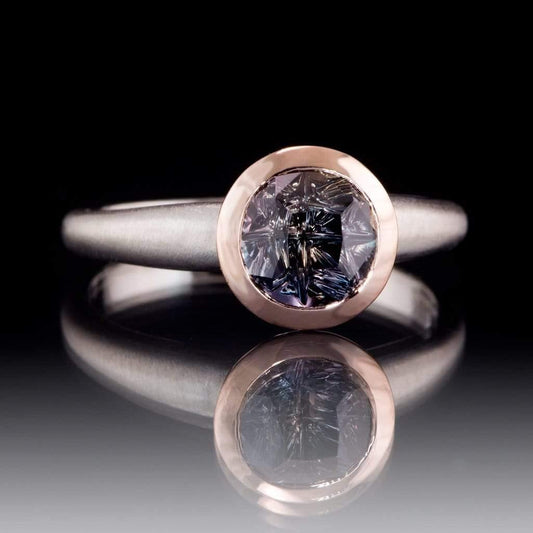 MIXED METAL COLOR-CHANGE SONGEA SAPPHIRE ENGAGEMENT RING - Nodeform