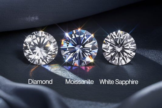 Comparing White Sapphire vs. Moissanite vs. Diamond