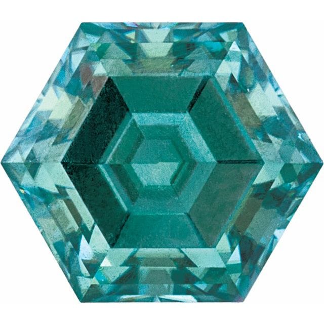 Hexagon Step Cut Teal Blue Moissanite Gemstone 5 mm Teal Blue Moissanite Loose Gemstone by Nodeform