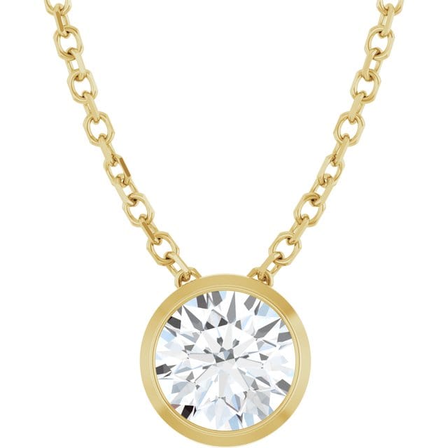 Classic Round 0.5ct Moissanite Slide Pendant Necklace Necklace / Pendant by Nodeform