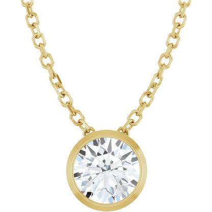 Classic Round 0.5ct Moissanite Slide Pendant Necklace Necklace / Pendant by Nodeform