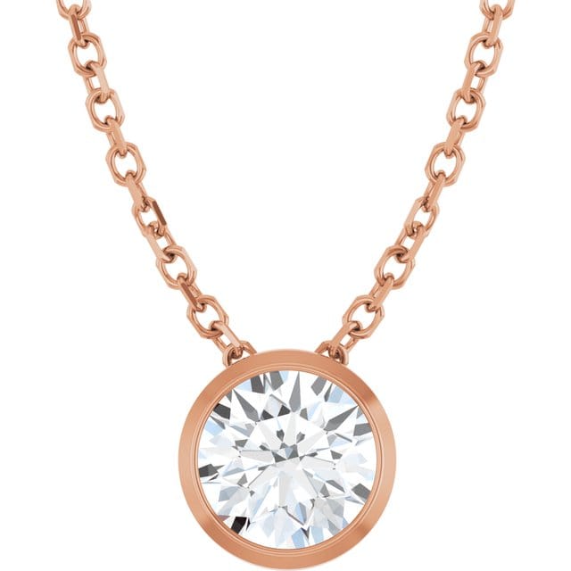 Classic Round 0.5ct Moissanite Slide Pendant Necklace Necklace / Pendant by Nodeform