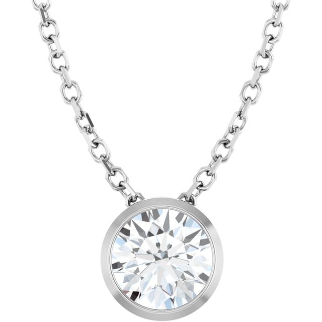 Classic Round 0.5ct Moissanite Slide Pendant Necklace Necklace / Pendant by Nodeform