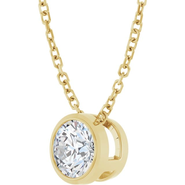 Classic Round 0.5ct Moissanite Slide Pendant Necklace Necklace / Pendant by Nodeform