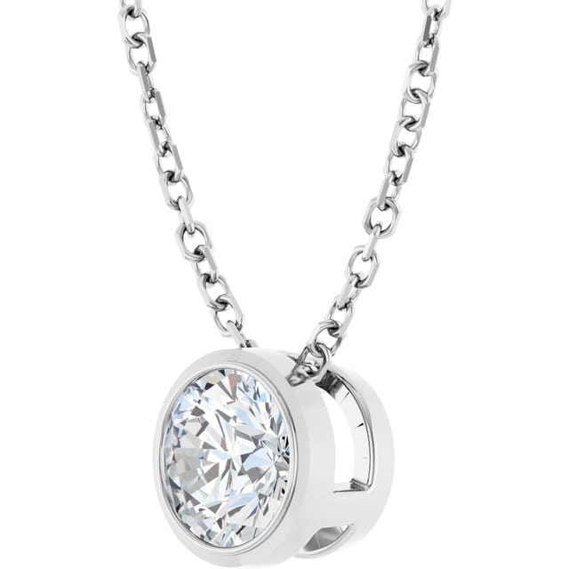 Classic Round 0.5ct Moissanite Slide Pendant Necklace Necklace / Pendant by Nodeform