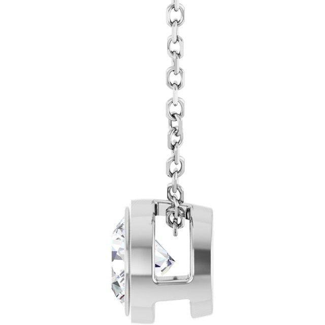 Classic Round 0.5ct Moissanite Slide Pendant Necklace Necklace / Pendant by Nodeform