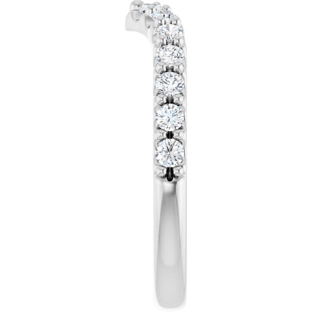 Vivian Wide Band - V-Shape Contoured Accented Diamond or Moissanite Wedding Ring Ring by Nodeform