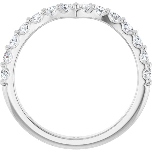 Vivian Wide Band - V-Shape Contoured Accented Diamond or Moissanite Wedding Ring Ring by Nodeform