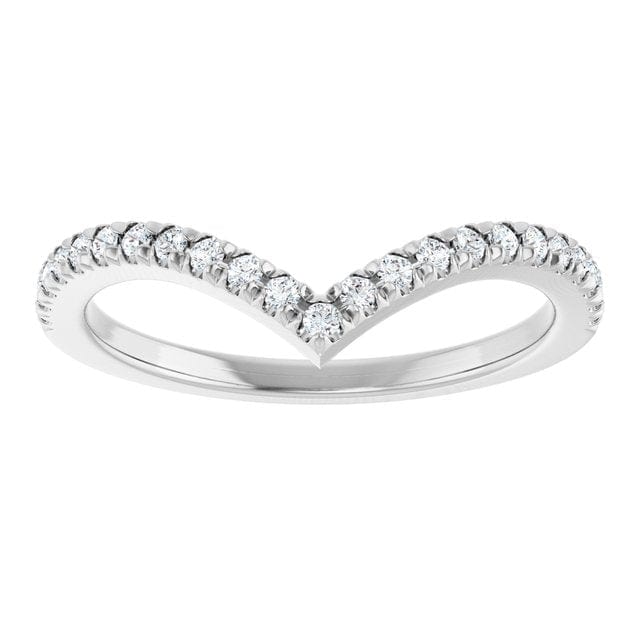 Virginia Band - V-Shape Contoured Accented Diamond Wedding Ring Ring by Nodeform