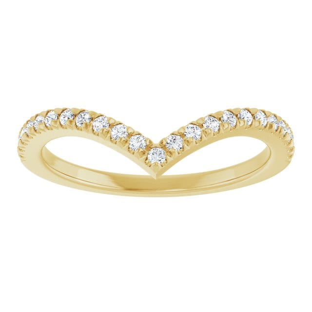 Virginia Band - V-Shape Contoured Accented Diamond Wedding Ring Ring by Nodeform