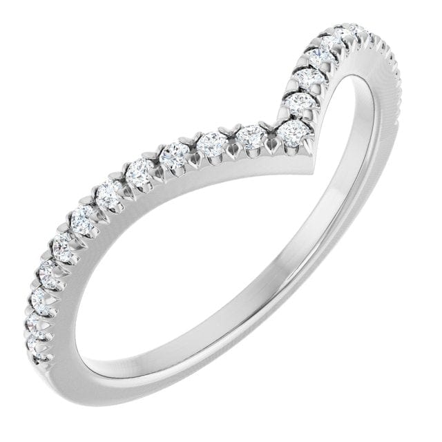 Virginia Band - V-Shape Contoured Accented Diamond Wedding Ring Ring by Nodeform