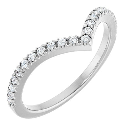 Virginia Band - V-Shape Contoured Accented Diamond Wedding Ring Ring by Nodeform