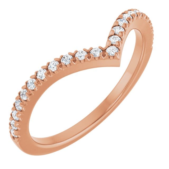 Virginia Band - V-Shape Contoured Accented Diamond Wedding Ring Ring by Nodeform