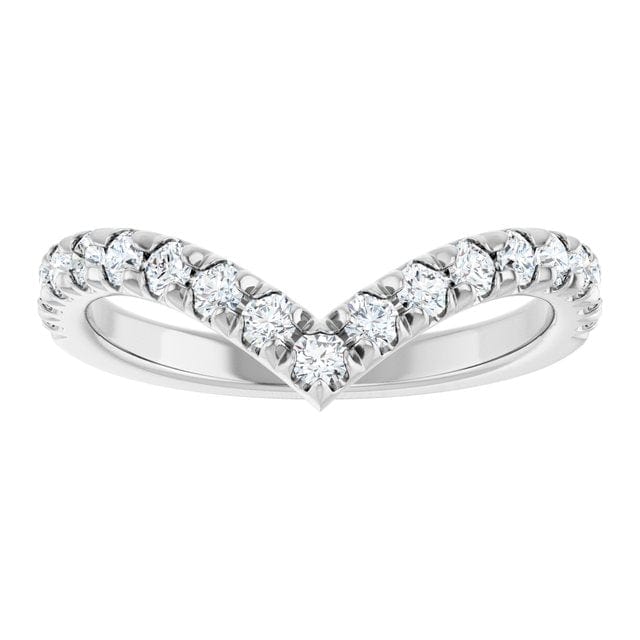 Virginia Band - V-Shape Contoured Accented Diamond Wedding Ring Ring by Nodeform