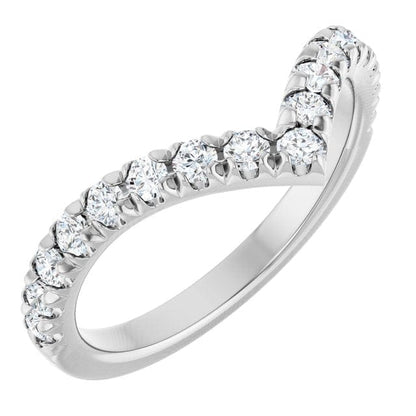 Virginia Band - V-Shape Contoured Accented Diamond Wedding Ring Ring by Nodeform