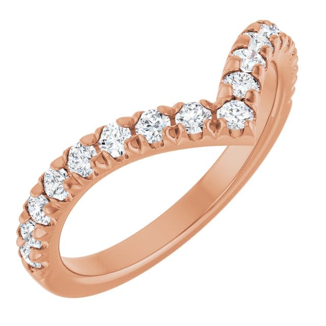 Virginia Band - V-Shape Contoured Accented Diamond Wedding Ring Ring by Nodeform