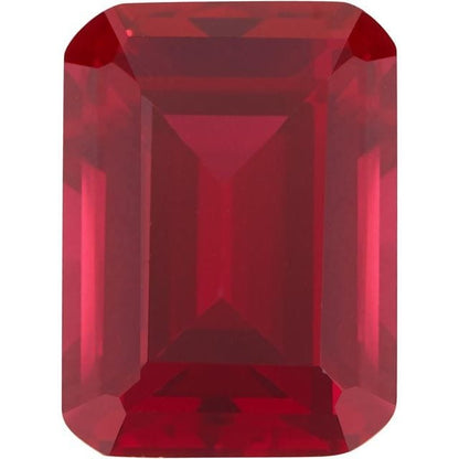 Emerald Step Cut Lab Created Loose Ruby Gemstone 6 x 4 mm/ 0.65ct Lab-Created Created Ruby Loose Gemstone by Nodeform