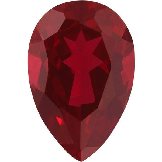 Pear Faceted Cut Lab Created Loose Ruby Gemstone 6 x 4 mm/ 0.48ct Lab-Created Created Ruby Loose Gemstone by Nodeform