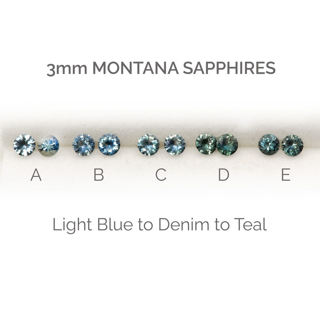 3mm Light Blue to Denim Montana Sapphire Simple Bezel Stud Earrings Earrings by Nodeform