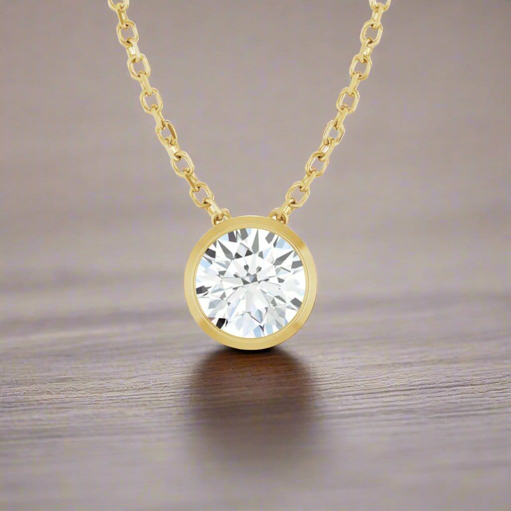 Classic Round 0.5ct Moissanite Slide Pendant Necklace Necklace / Pendant by Nodeform