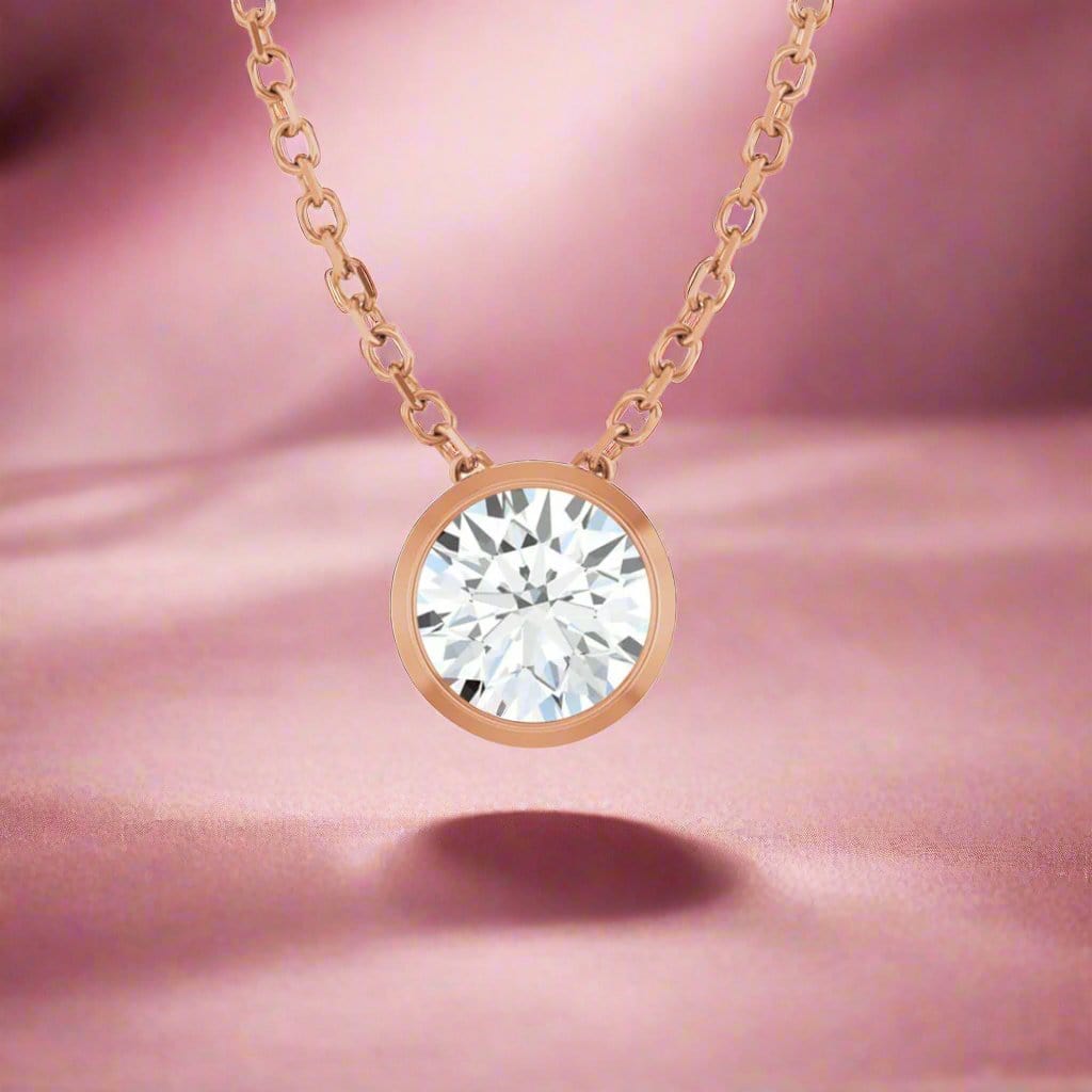 Classic Round 0.5ct Moissanite Slide Pendant Necklace Necklace / Pendant by Nodeform