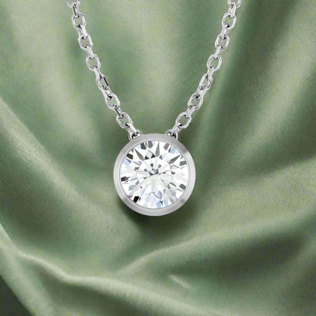 Classic Round Moissanite Slide Pendant Necklace – Nodeform
