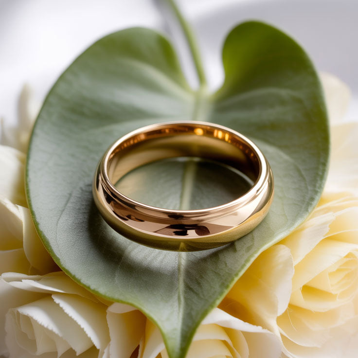 10K Yellow Gold 4mm Comfort Fit Plain Wedding Band