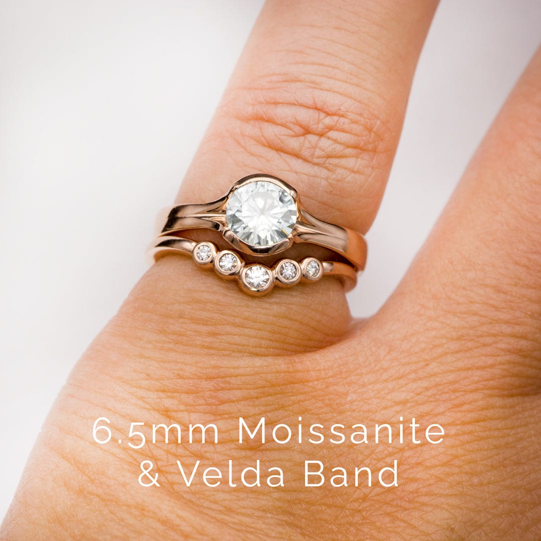 6.5 mm on sale round moissanite