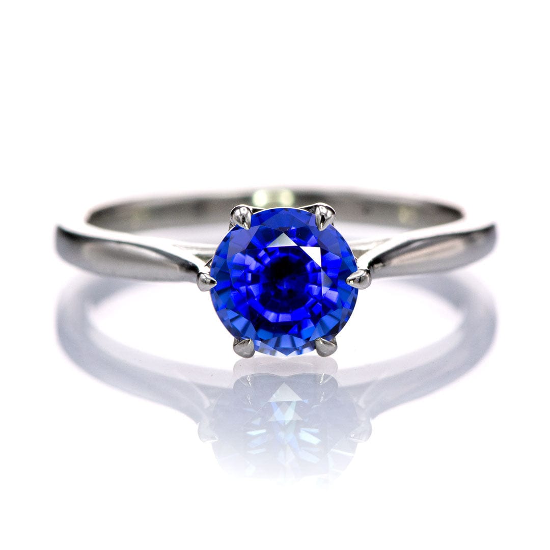 Dahlia Round Blue Sapphire 6-Prong Solitaire Engagement Ring Ring by Nodeform