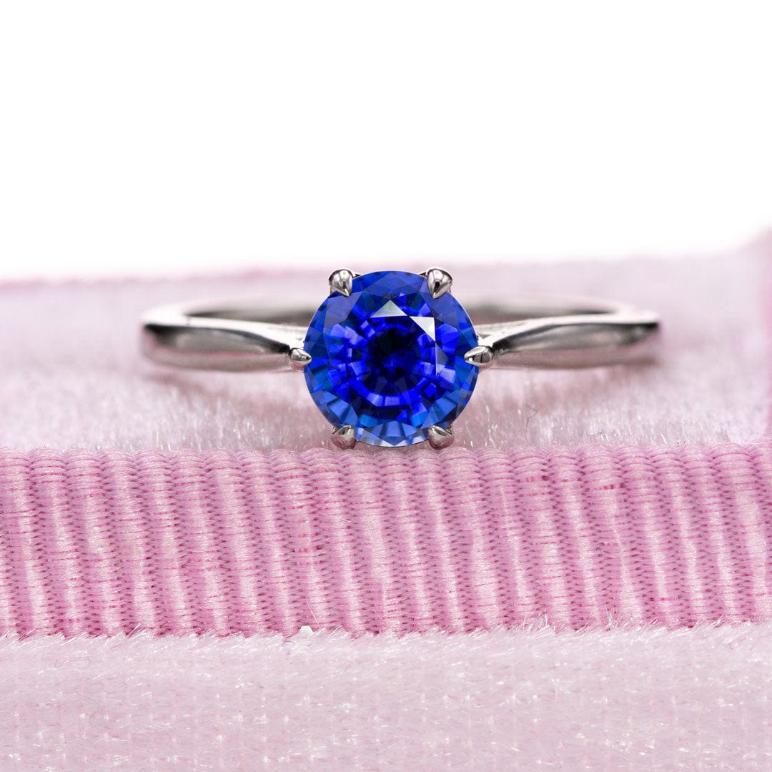 Dahlia Round Blue Sapphire 6-Prong Solitaire Engagement Ring Ring by Nodeform