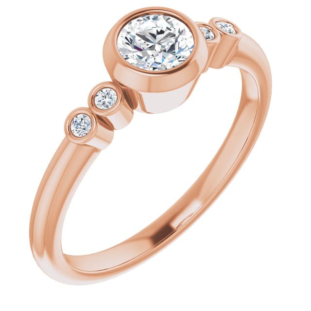 Round Diamond Brooklynn Bezel Set Accented Engagement Ring Ring by Nodeform