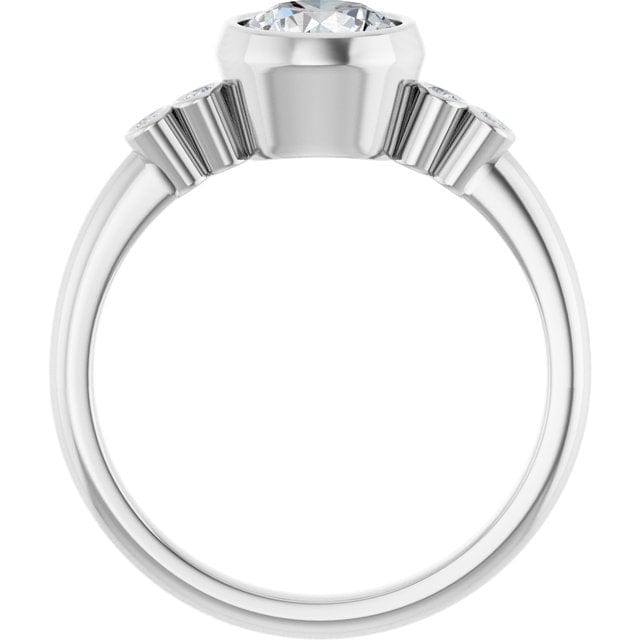 Round Diamond Brooklynn Bezel Set Accented Engagement Ring Ring by Nodeform