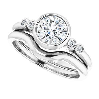 Round Diamond Brooklynn Bezel Set Accented Engagement Ring Ring by Nodeform