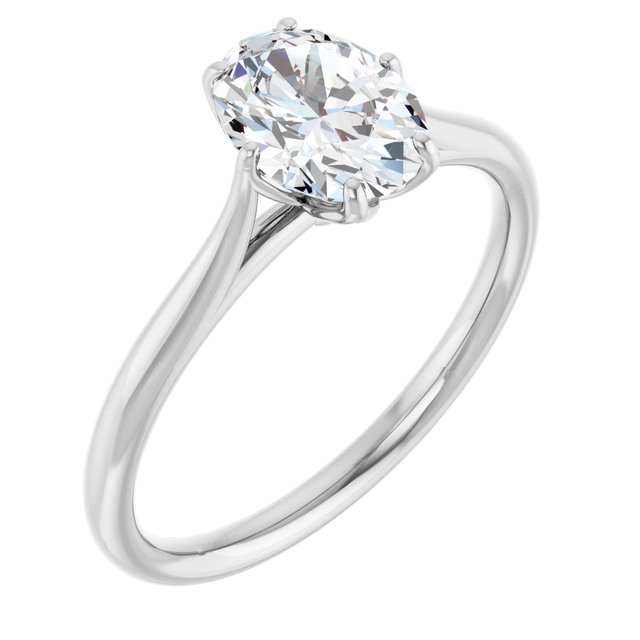 Dahlia - Six Prong Set Narrow Cathedral Solitaire Engagement Ring - Setting only