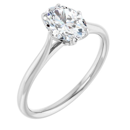 Dahlia - Six Prong Set Narrow Cathedral Solitaire Engagement Ring - Setting only