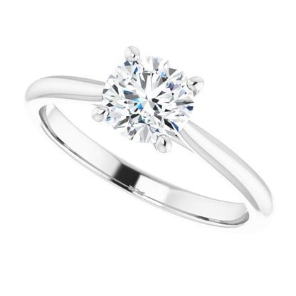 Prong Set Old European Cut Moissanite Julia Solitaire Engagement Ring 14k White Gold / 6 mm/0.90ct Moissanite Ring by Nodeform