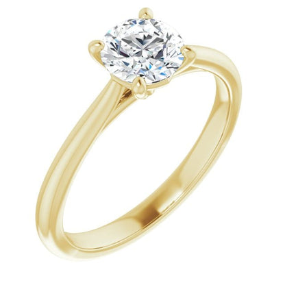 Prong Set Old European Cut Moissanite Julia Solitaire Engagement Ring 14k Yellow Gold / 6 mm/0.90ct Moissanite Ring by Nodeform