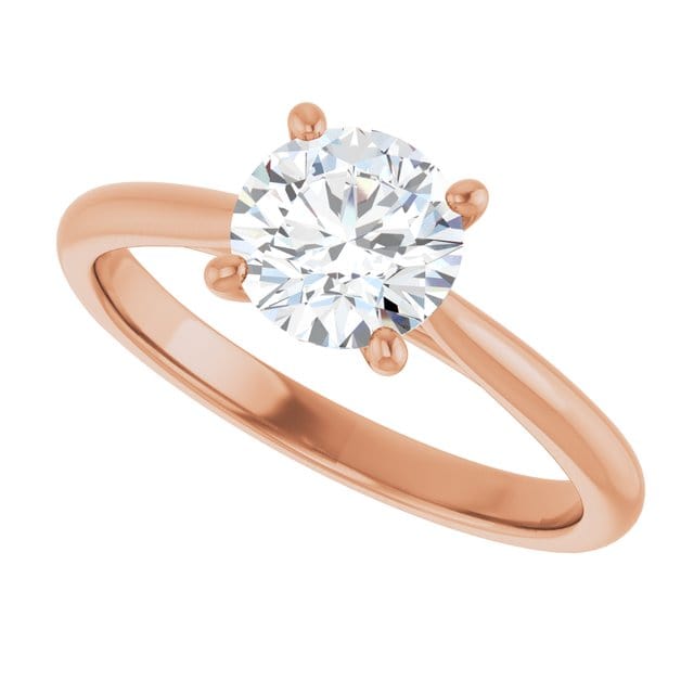 Prong Set Old European Cut Moissanite Julia Solitaire Engagement Ring 14k Rose Gold / 6.5 mm/1.14ct Moissanite Ring by Nodeform