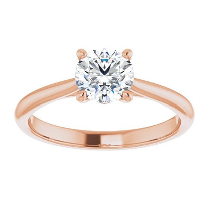 Prong Set Old European Cut Moissanite Julia Solitaire Engagement Ring 14k Rose Gold / 6 mm/0.90ct Moissanite Ring by Nodeform