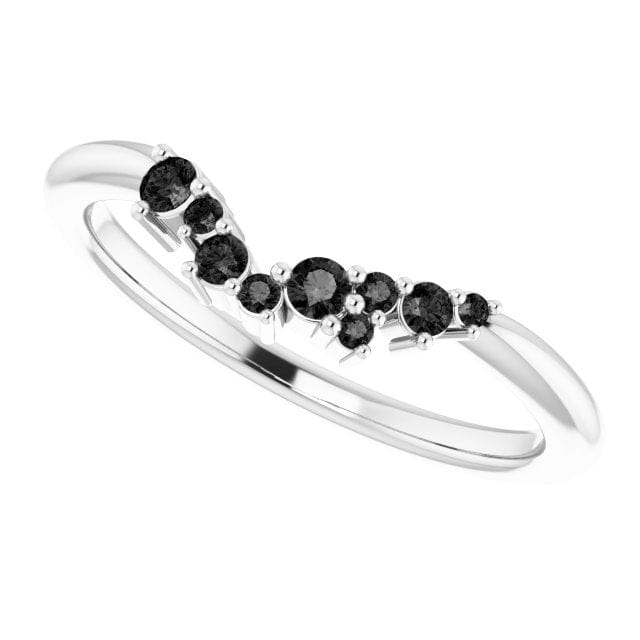 Lydia Band- Prong Set Accented Cluster Curved Wedding Ring Ring by Nodeform
