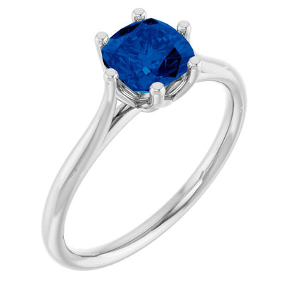 Dahlia - Six Prong Set Narrow Cathedral Solitaire Engagement Ring - Setting only