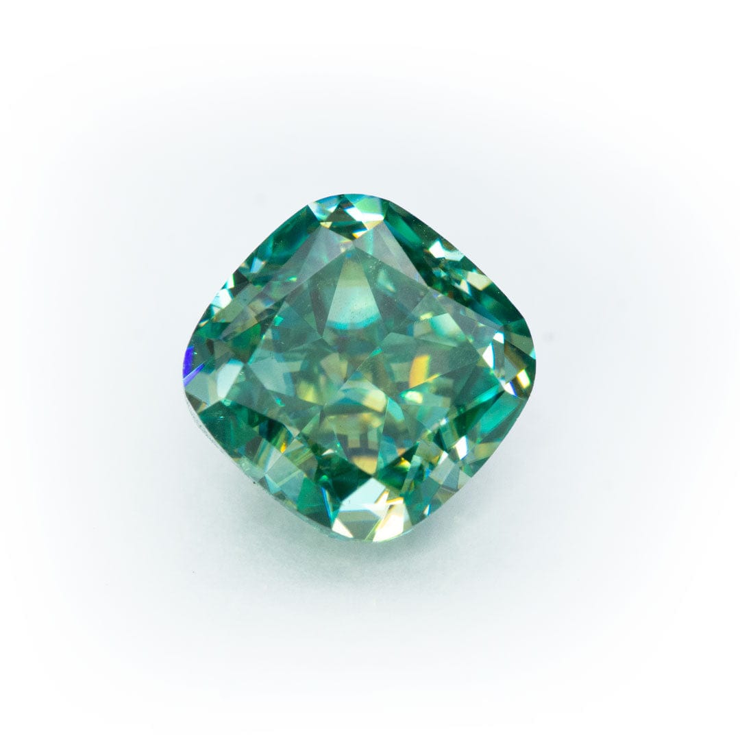 Square Cushion Cut Teal Moissanite Loose Stone Loose Gemstone by Nodeform