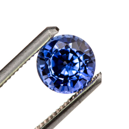 7mm/1.85ct Round Cut Lab Created Blue Sapphire Chatham Gemstone 7 mm/ 1.83ct Lab Blue Sapphire Loose Gemstone by Nodeform