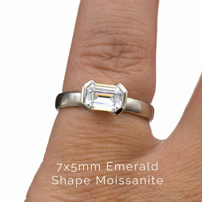 Emerald / Radiant Cut Moissanite Stone Loose Gemstone by Nodeform