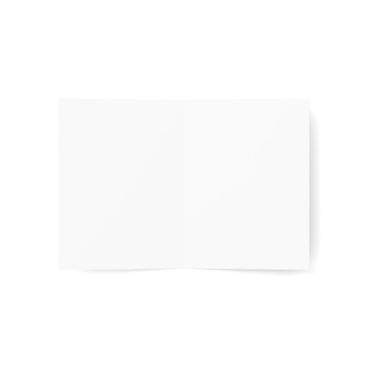 Blank inside of folded White r card on a white background