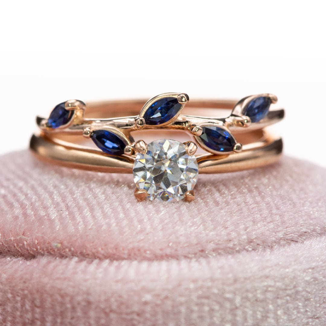 Phyliss Delicate Leaf Ring Diamond, Ruby or Sapphire Stacking Ring ...
