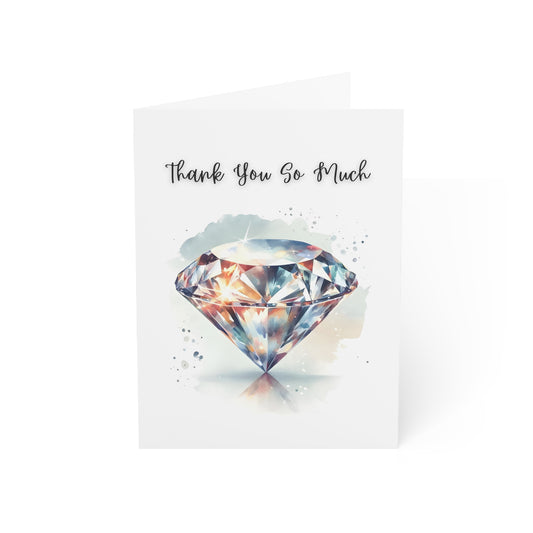 Card with a diamond illustration and 'Thank You So Much' text on a white background