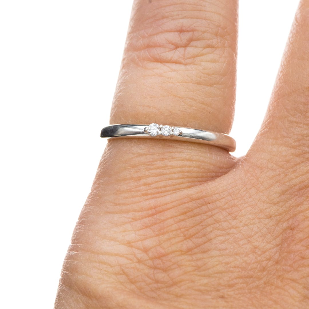 Gabby Band - Lab Grown Gradient Diamonds Sterling Silver Stacking Ring Ring Ready To Ship by Nodeform