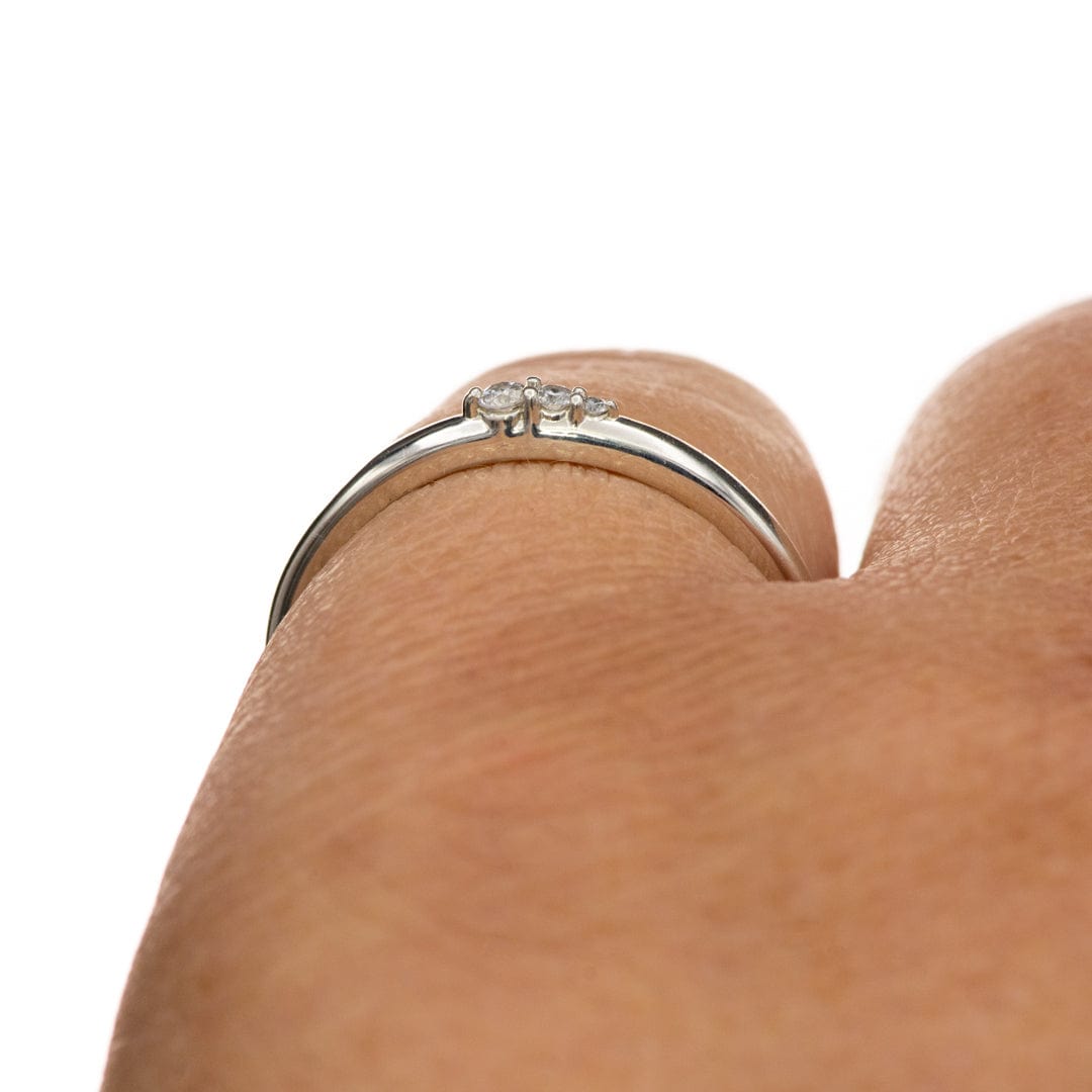 Gabby Band - Lab Grown Gradient Diamonds Sterling Silver Stacking Ring Ring Ready To Ship by Nodeform