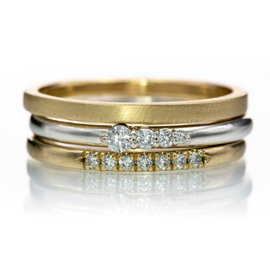 Small Diamond Stacking Rings Gabrielle Band - Gradient Diamonds Stacking Wedding Anniversary Ring ...